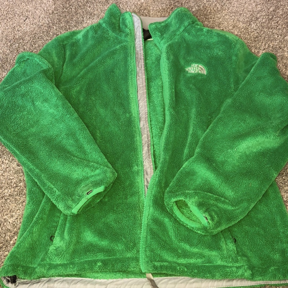green north face zip up!!
